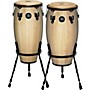 MEINL Headliner Series 11 and 12 Inch Wood Conga Set with Basket Stands Natural