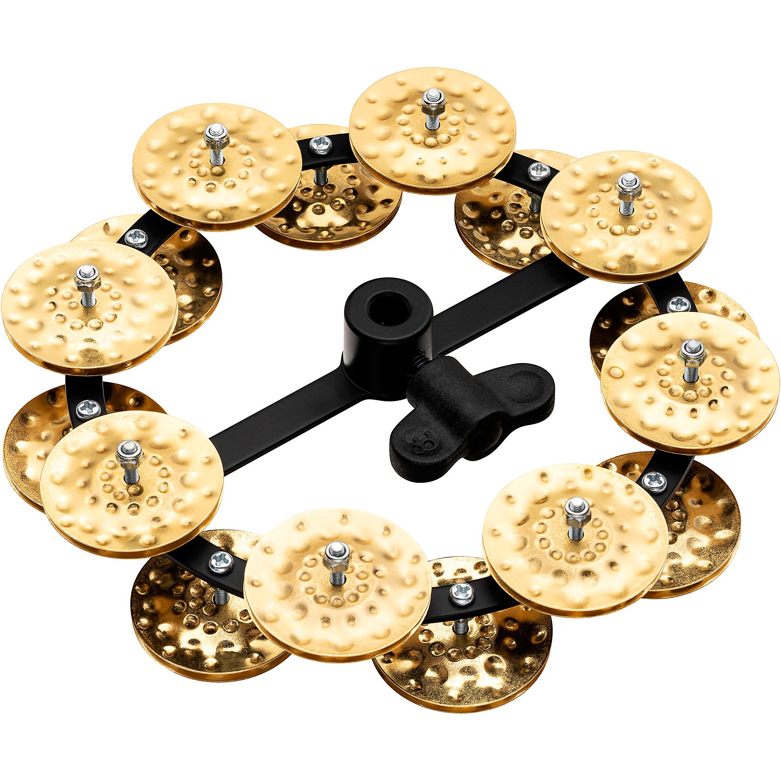 Meinl Headliner Series Hand Hammered Brass Jingles HiHat Tambourine Double Row Musician's Friend