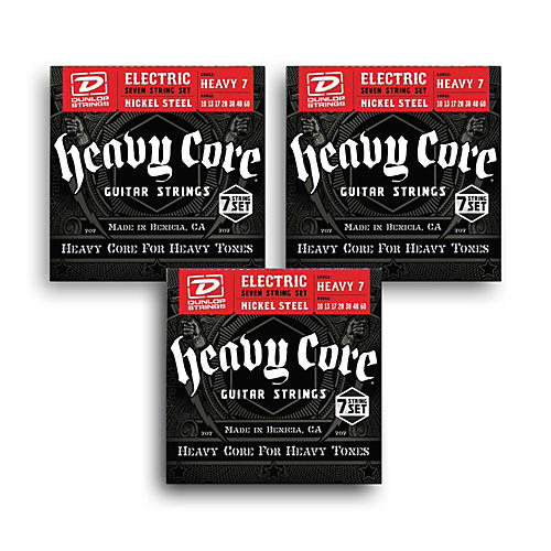 Dunlop Heavy Core 7-String Heavy Gauge Electric Guitar Strings - 3-Pack