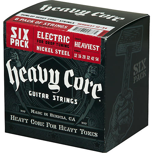 Heavy Core Electric Guitar Strings Heaviest 6-Pack