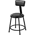 National Public Seating Heavy-Duty Vinyl Padded Steel Stool With Backrest 24
