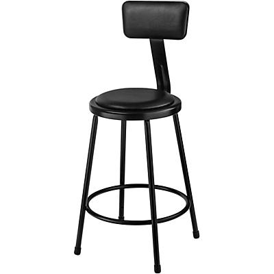 National Public Seating Heavy-Duty Vinyl Padded Steel Stool With Backrest