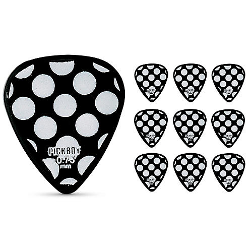 Pick Boy Heavy Metal Polk-a-Dots Celltex Guitar Picks .75 mm 10 Pack