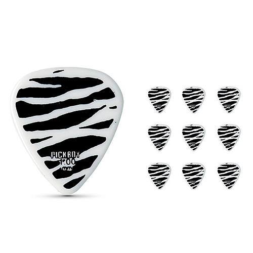 Pick Boy Heavy Metal Zebra Print Celltex Guitar Picks 1.00 mm 10 Pack