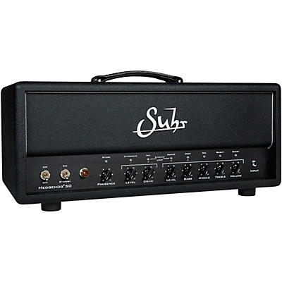 Suhr Hedgehog 50 Head Black With Tolex Front