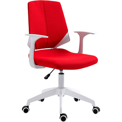 Height-Adjustable Mid-Back Office Chair Red
