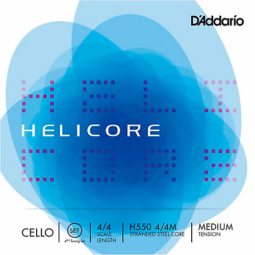 D'Addario Helicore Fourths Tuning Cello String Set 4/4 Size, Medium