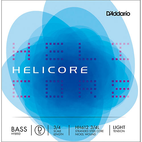 D'Addario Helicore Hybrid Series Double Bass D String 3/4 Size Light