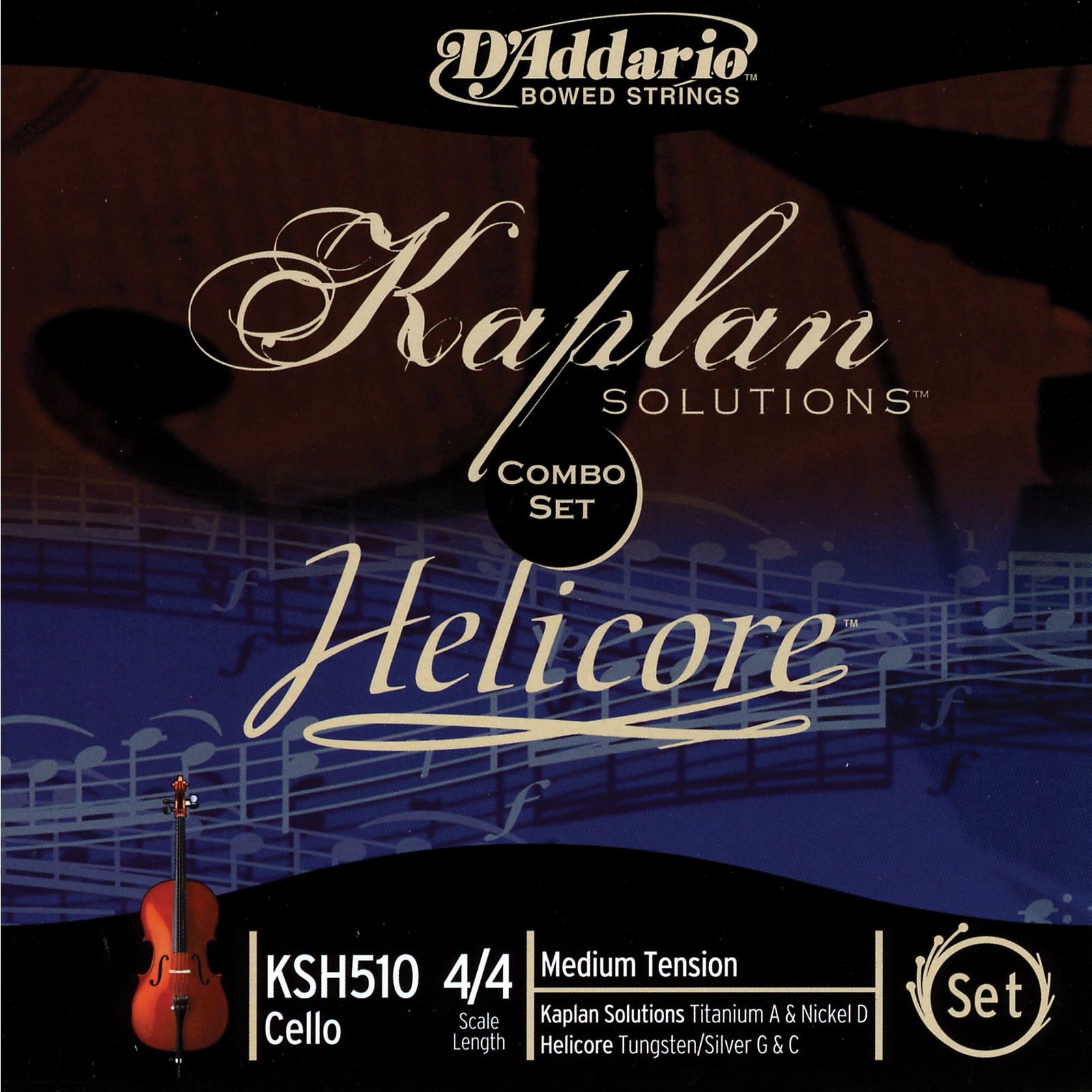 D'Addario Helicore/Kaplan Combination 4/4 Size Cello String Set