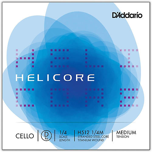 D'Addario Helicore Series Cello D String 1/4 Size