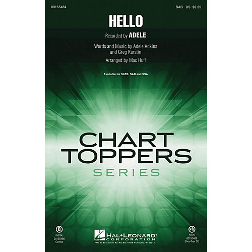 Hal Leonard Hello SAB by Adele arranged by Mac Huff