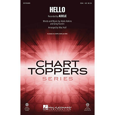 Hal Leonard Hello SSA by Adele arranged by Mac Huff