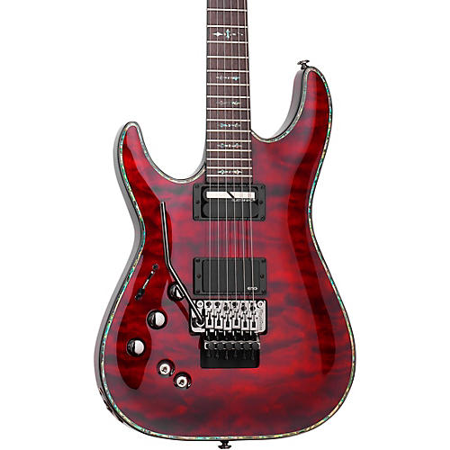 Schecter Guitar Research Hellraiser C-1 with Floyd Rose Sustaniac Left-Handed Electric Guitar Black Cherry