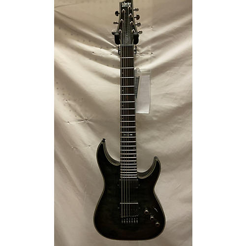 Schecter Guitar Research Hellraiser Hybrid C7 Solid Body Electric Guitar Trans Black