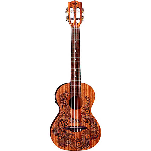 Luna Guitars Henna Dragon Mahogany Tenor Acoustic-Electric Ukulele Mahogany