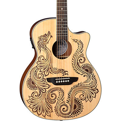 Luna Guitars Henna Dragon Select Spruce Acoustic/Electric Guitar