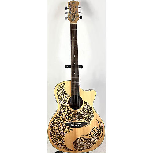 Luna Henna Paradise Acoustic Electric Guitar Natural