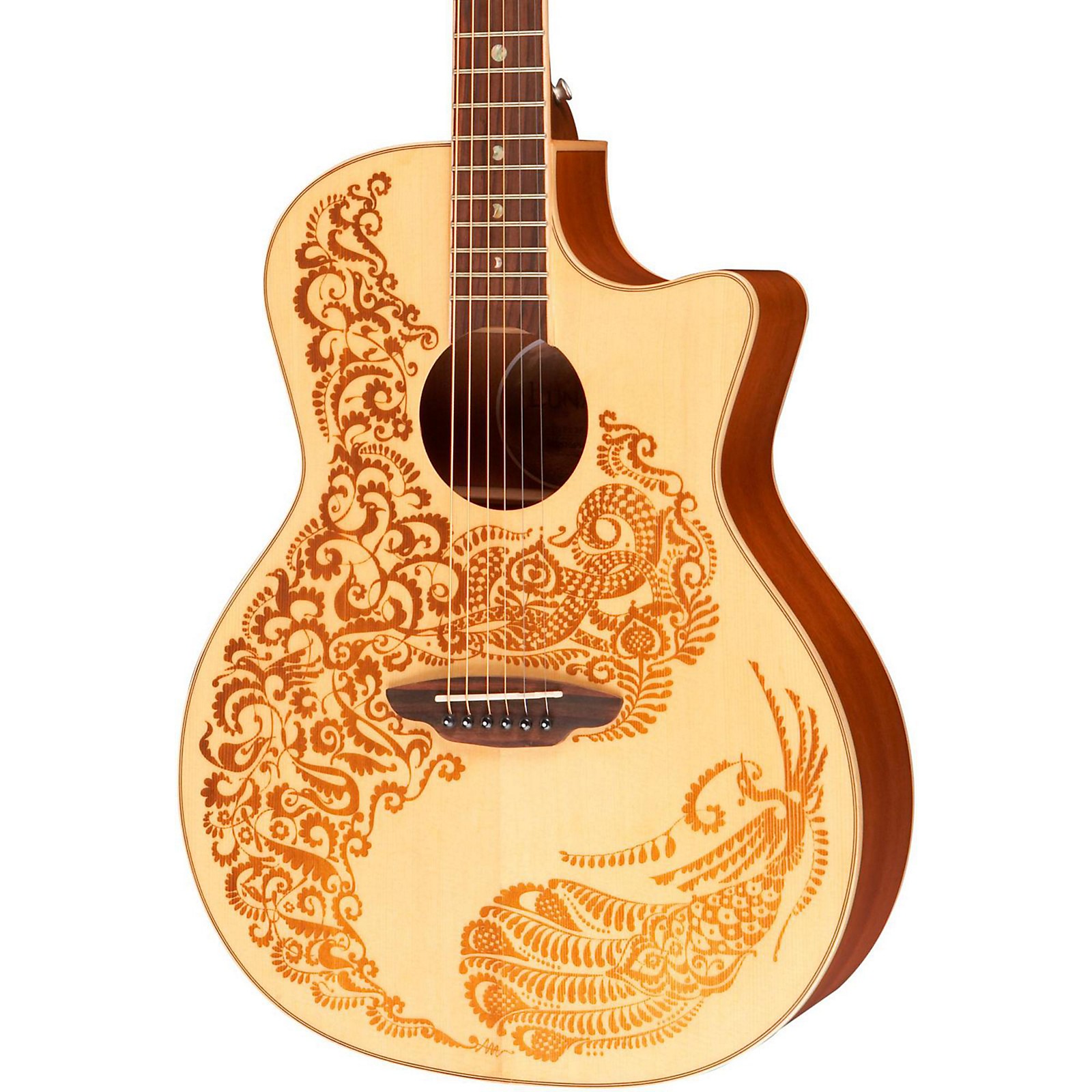 Luna Guitars Henna Paradise Spruce Series II Acoustic-Electric Guitar