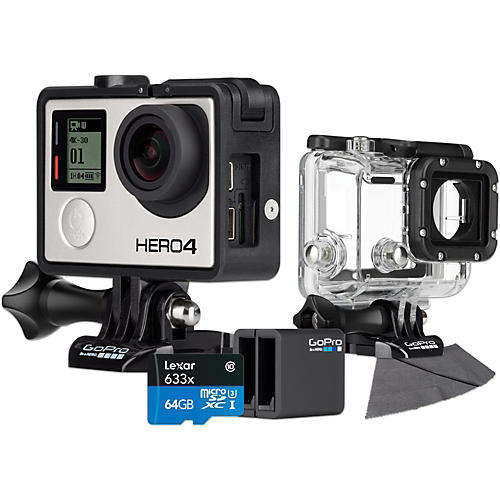 Hero4 Black Music Edition with 64GB SD Card, Dive Housing and Charger Bundle