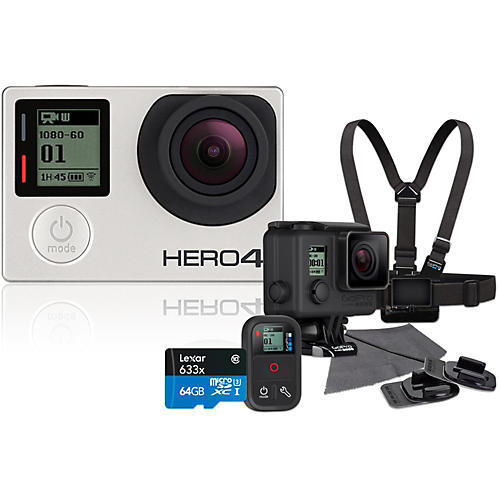 Hero4 Silver Music Edition Drummer's Pack with 64GB SD Card Bundle