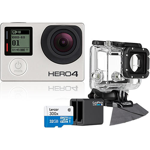 Hero4 Silver Music Edition with 32GB SD Card, Dive Housing and Charger Bundle