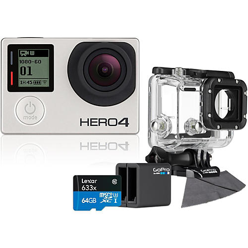 Hero4 Silver Music Edition with 64GB SD Card, Dive Housing and Charge Bundler