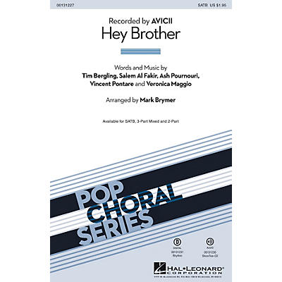 Hal Leonard Hey Brother 3-Part Mixed by Avicii Arranged by Mark Brymer