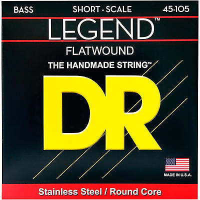 DR Strings Hi-BEAM FLATS Flatwound Stainless Steel Bass Strings Short Scale (45-105)