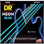 DR Strings Hi-Def NEON Blue Coated Medium 5-String (45-125) Bass Guitar Strings