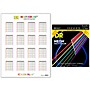 DR Strings Hi-Def NEON Medium Light Acoustic String 2-Pack with Multi-Color Chord Chart Sheet