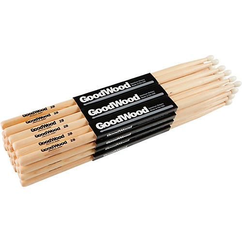 Goodwood Hickory Drum Sticks 12-Pack 2B Nylon