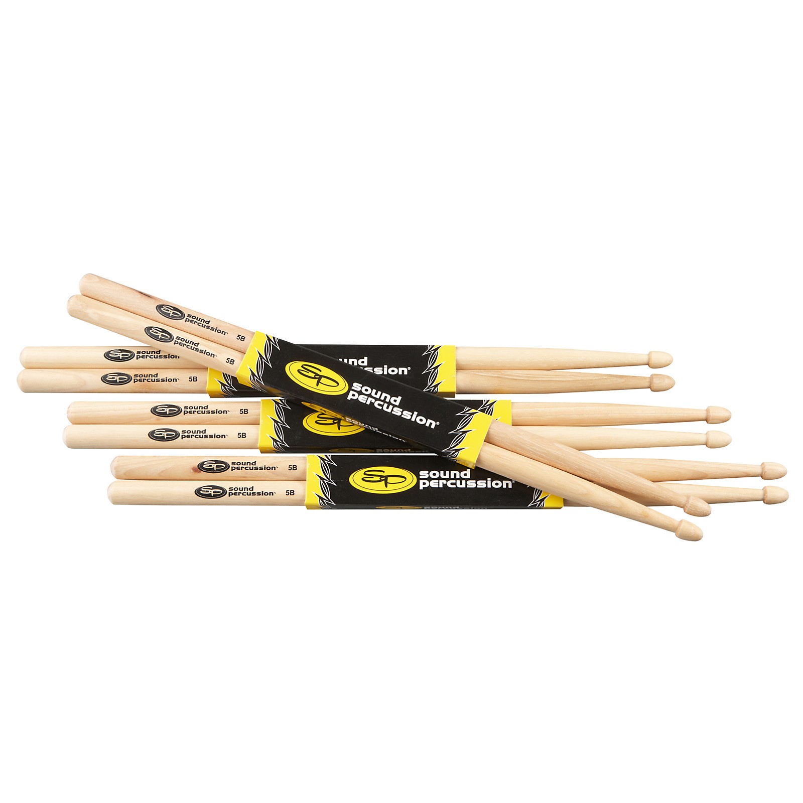 Sound Percussion Labs Hickory Drum Sticks 4Pack 5B Wood Musician's