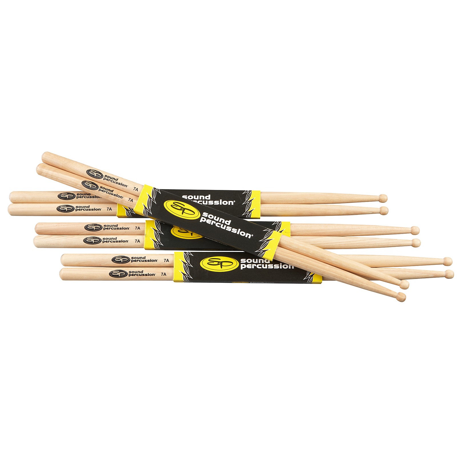 Sound Percussion Labs Hickory Drum Sticks 4Pack 7A Wood Musician's