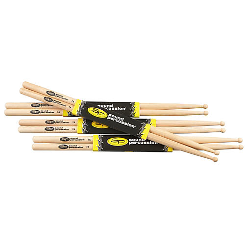 Sound Percussion Labs Hickory Drum Sticks 4-Pack 7A Wood
