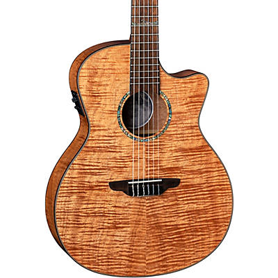 Luna Guitars High Tide Exotic Mahogany Nylon-String Acoustic-Electric Grand Concert Cutaway Guitar