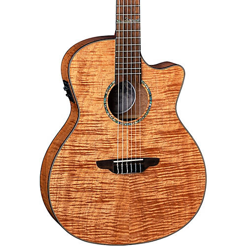 Luna Guitars High Tide Exotic Mahogany Nylon-String Acoustic-Electric Grand Concert Cutaway Guitar Condition 2 - Blemished Satin Natural 197881214654