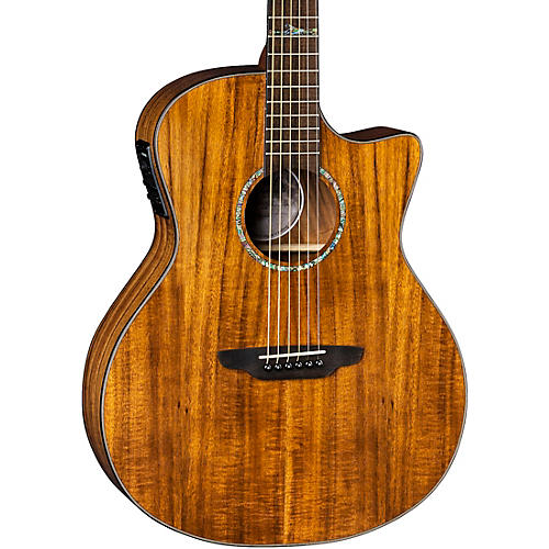Luna Guitars High Tide Exotic Wood Cutaway Grand Concert Acoustic-Electric Guitar Koa