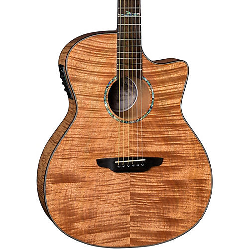 Luna High Tide Exotic Wood Cutaway Grand Concert Acoustic-Electric Guitar Condition 1 - Mint Mahogany