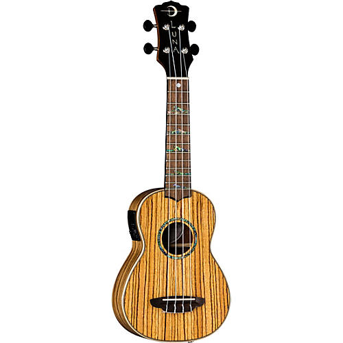 Luna Guitars High Tide Zebrawood Acoustic-Electric Ukulele Satin Natural