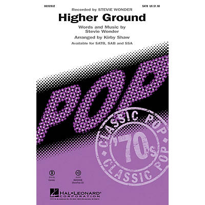 Hal Leonard Higher Ground SATB by Stevie Wonder arranged by Kirby Shaw