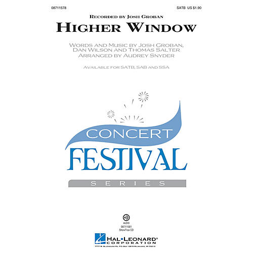 Hal Leonard Higher Window ShowTrax CD by Josh Groban Arranged by Audrey Snyder