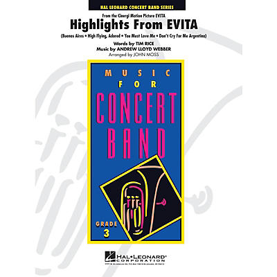 Hal Leonard Highlights from Evita - Young Concert Band Level 3 by John Moss