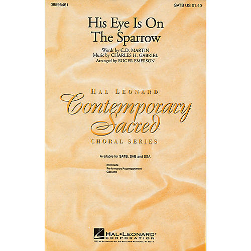 Hal Leonard His Eye Is on the Sparrow SATB arranged by Roger Emerson