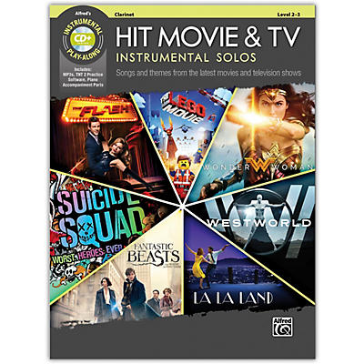 Alfred Hit Movie & TV Instrumental Solos Clarinet Book & CD Level 2-3