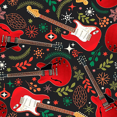 Holiday Red Guitars Premium Gift Wrapping Paper