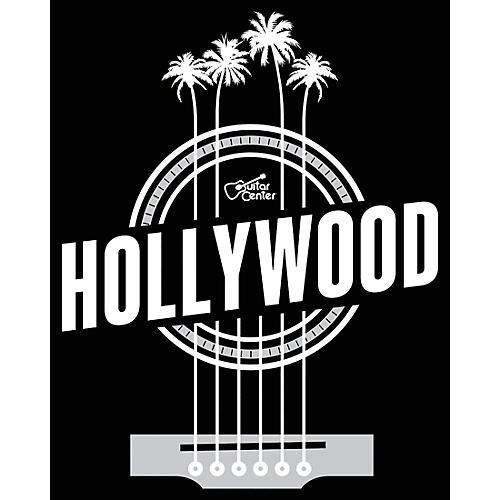 Guitar Center Hollywood Palm Strings - Black/White Sticker