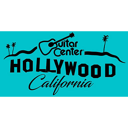Guitar Center Hollywood Sign - Teal Color Sticker