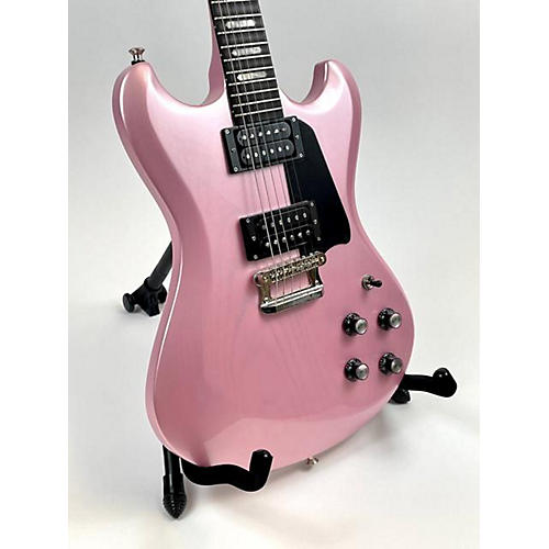 metallic pink guitar