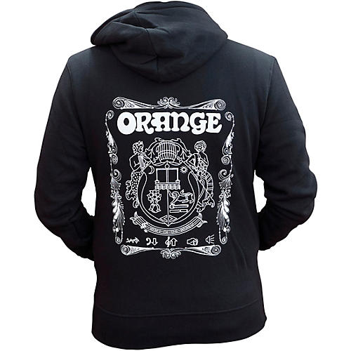 Orange Amplifiers Hoodie with Orange Logo and Crest X Large Black
