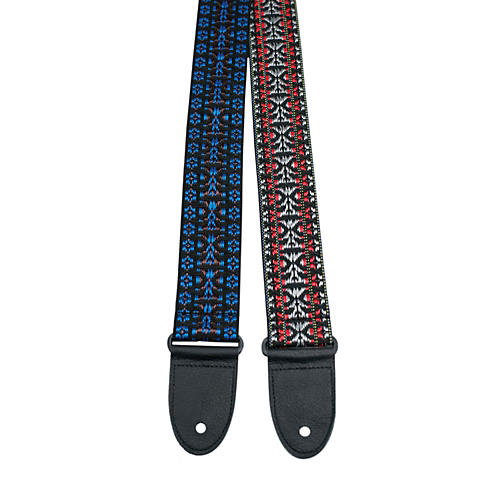 Perri's Hootenanny Design Woven Guitar Strap Red/Silver